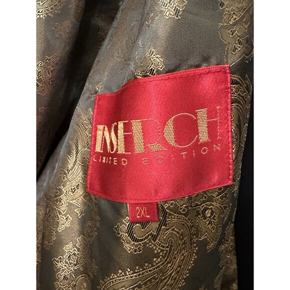 NEW Inserch Mens Size 2XL Glossy Black Alligator Embossed Zip Jacket Faux Suede - Picture 10 of 11